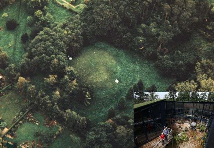 Футуристичний будинок на місці підземного бункера (8 фото)